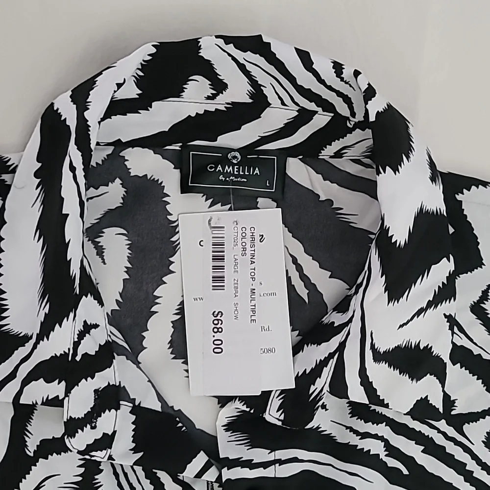 💫Black & WhiteTop Tunic Camellia By Affection Christina Zebra Print💫 - Picture 13 of 16
